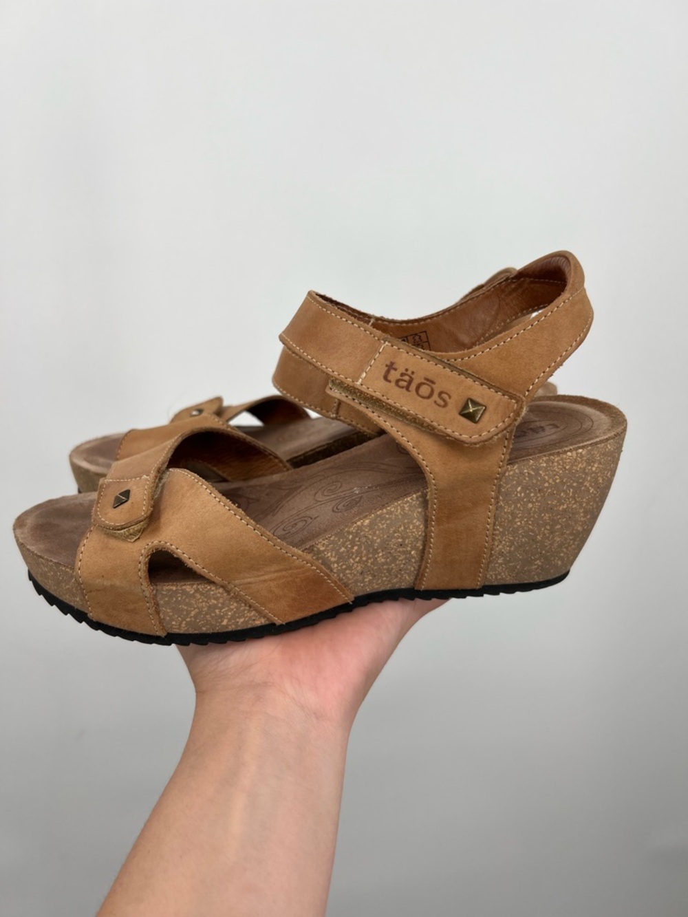 Taos Leather Strappy Wedge Sandals 38